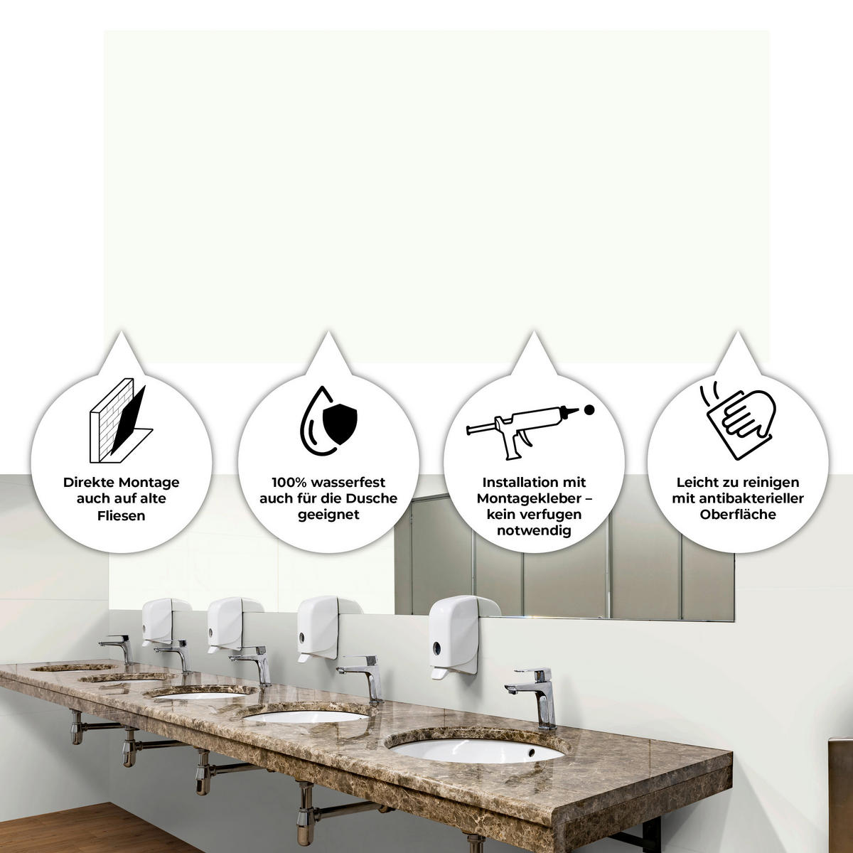 Vinyl für die Wand XL  - Weiß Hochglanz, MODERN, Kunststoff (120/60/0,37cm)