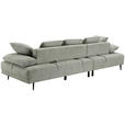 ECKSOFA in Mikrofaser Hellgrau  171/282 cm  - Hellgrau/Schwarz, Design, Textil/Metall (171/282cm) - Hom`in