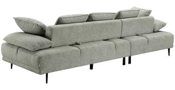 ECKSOFA in Mikrofaser Hellgrau  171/282 cm  - Hellgrau/Schwarz, Design, Textil/Metall (171/282cm) - Hom`in