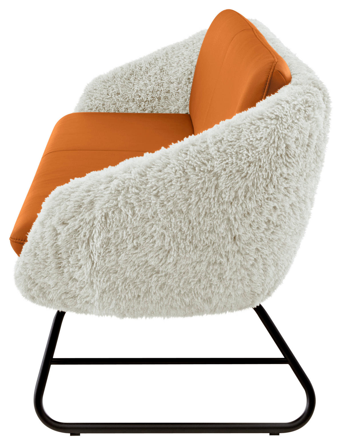 SITZBANK 219/87/78 cm  in Beige, Cognac  - Cognac/Beige, Design, Leder/Textil (219/87/78cm) - Koinor