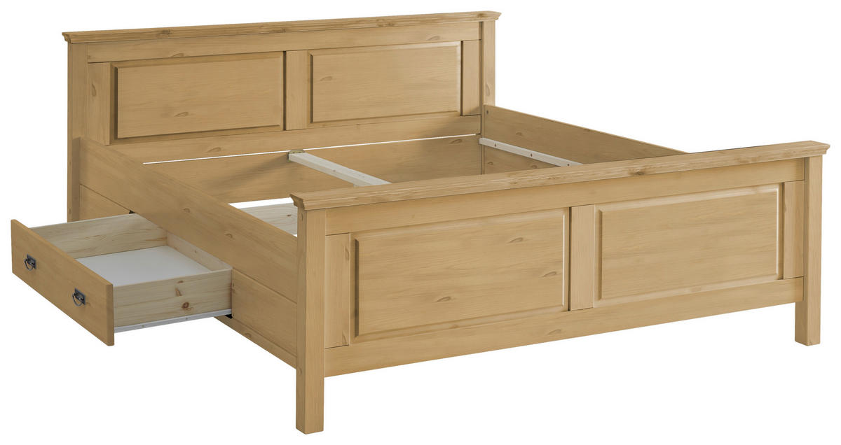 BETT 180/200 cm  in Laugenfarbig  - Laugenfarbig, ROMANTIK / LANDHAUS, Holz (180/200cm) - Boxxx
