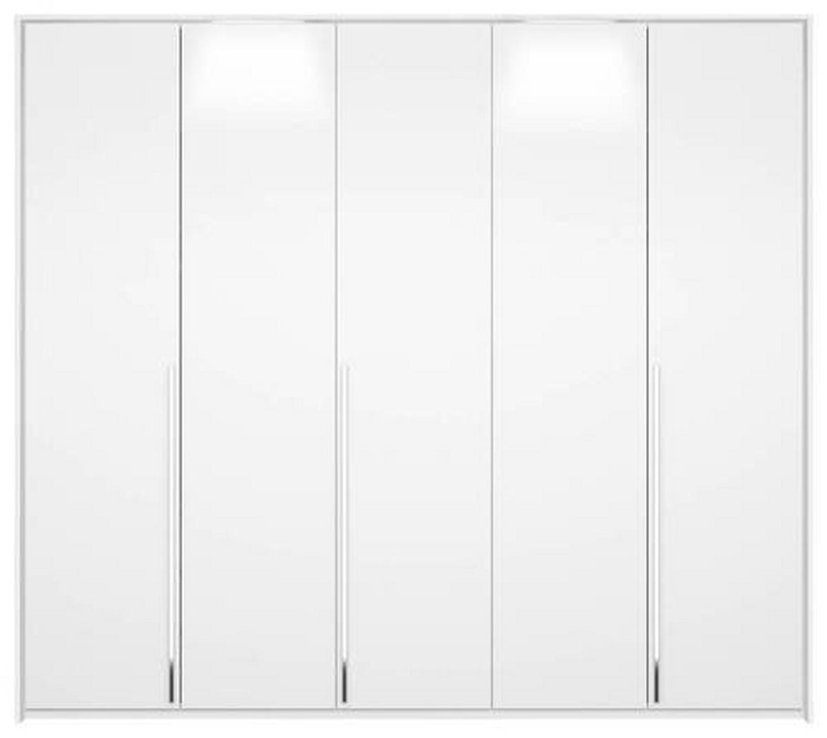 DREHTÜRENSCHRANK 251/223/60 cm 5-türig Weiß  - Chromfarben/Weiß, Design, Holzwerkstoff/Metall (251/223/60cm) - home24