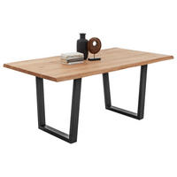 ESSTISCH in Holz, Metall 180/100/75 cm  - Eichefarben/Schwarz, Natur, Holz/Metall (180/100/75cm) - MID.YOU