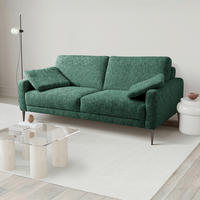 3-SITZER-SOFA Webstoff Grün  - Schwarzchrom/Grün, Design, Textil/Metall (187/85/92cm) - Livetastic