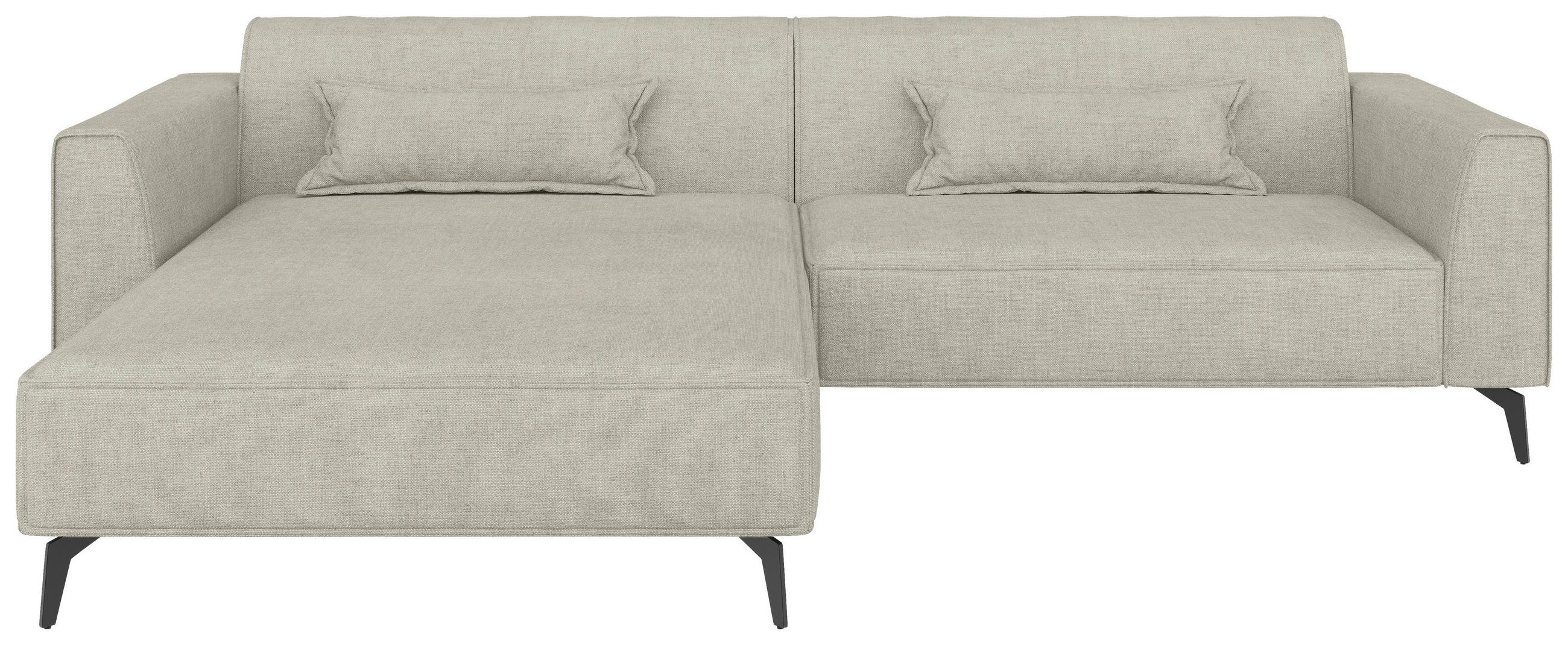 ECKSOFA  in Naturfarben  190/295 cm  - Schwarz/Naturfarben, MODERN, Textil/Metall (190/295cm) - Carryhome