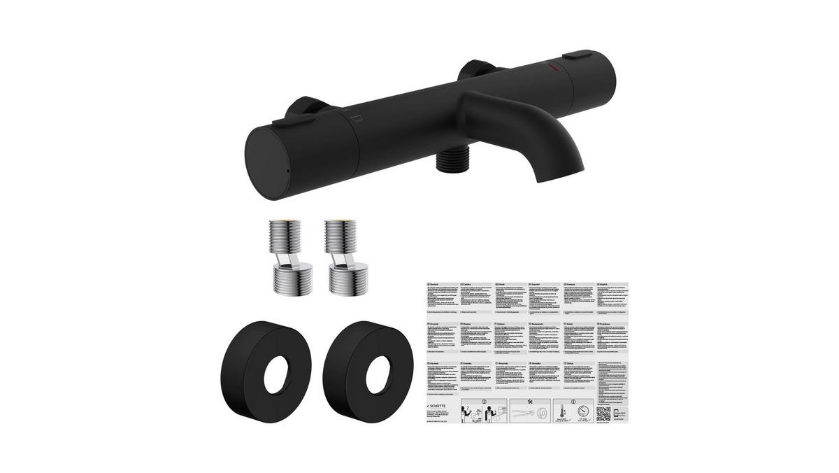 BADEWANNENARMATUR  - Schwarz, Design, Metall (28,5/4/9,5cm) - Schütte