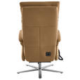 RELAXSESSEL in Leder Honig  - Edelstahlfarben/Honig, Design, Leder/Metall (70/124/85cm) - Cantus