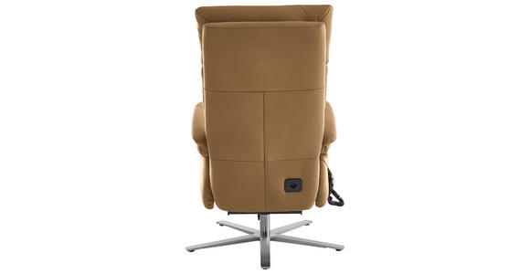RELAXSESSEL in Leder Honig - Edelstahlfarben/Honig, Design, Leder/Metall (70/124/85cm) - Cantus