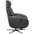 RELAXSESSEL Itala Echtleder Relaxfunktion, Kopfteilverstellung, Rücken echt    - Schwarz, Design, Leder (71/110/80cm) - Novel