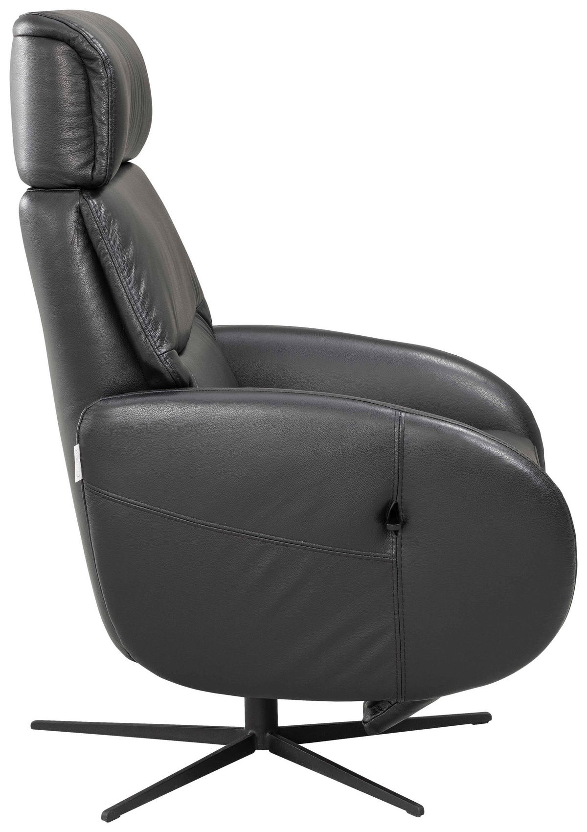 RELAXSESSEL Itala Echtleder Relaxfunktion, Kopfteilverstellung, Rücken echt    - Schwarz, Design, Leder (71/110/80cm) - Novel