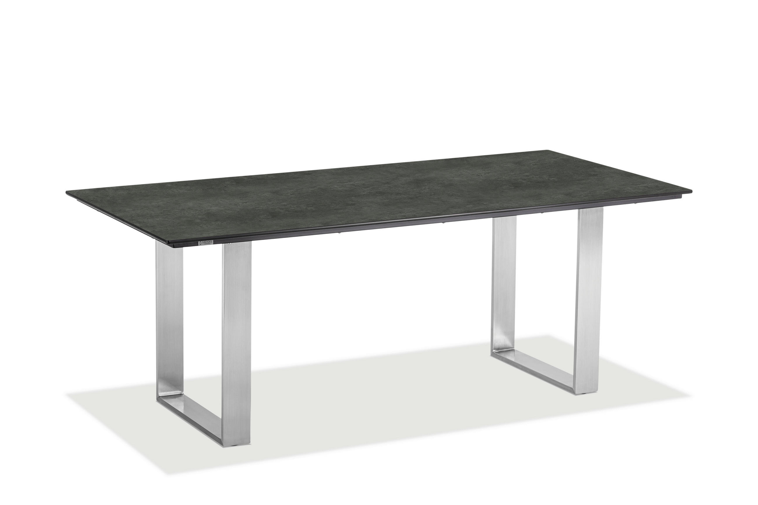 GARTENTISCH Kunststoff Edelstahlfarben, Graphitfarben rechteckig  - Edelstahlfarben/Graphitfarben, Design, Kunststoff/Metall (180/95/76cm)