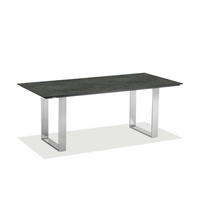GARTENTISCH Kunststoff Edelstahlfarben, Graphitfarben rechteckig  - Edelstahlfarben/Graphitfarben, Design, Kunststoff/Metall (180/95/76cm)