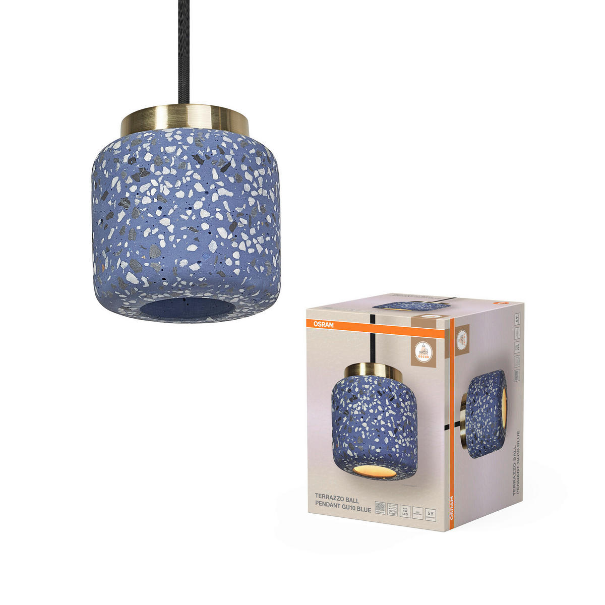 HÄNGELEUCHTE 10/150 cm  - Blau, Basics, Stein (10/150cm) - Osram