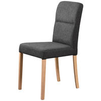 STUHL - Eichefarben/Schwarz, KONVENTIONELL, Holz/Textil (43/91/58cm)