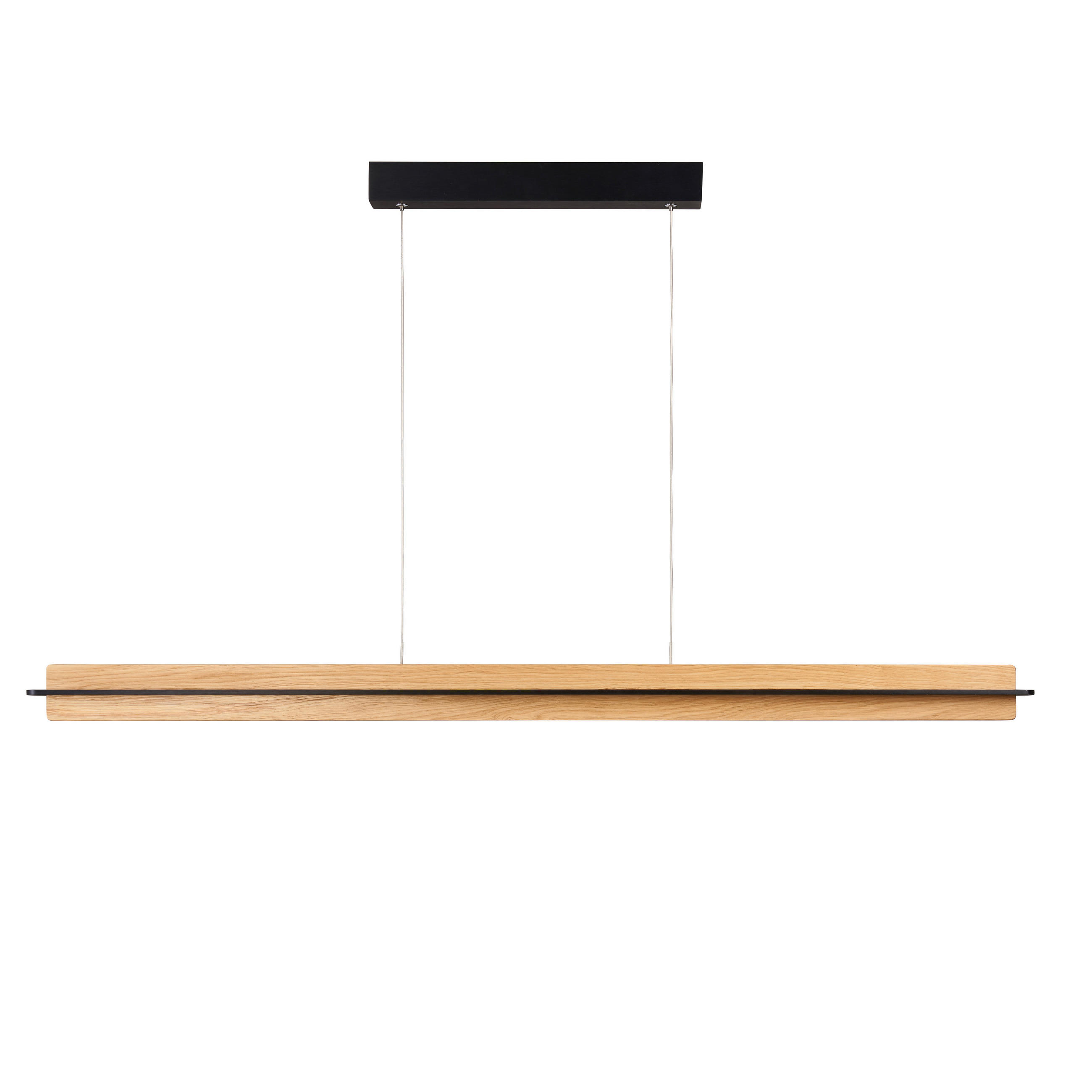 LED-HÄNGELEUCHTE Pendelleuchte Kreuzoptik Eiche massiv/Schwarz matt 148/6/6,5 cm   - Wildeiche, Natur, Holz (148/6/6,5cm) - Ambiente