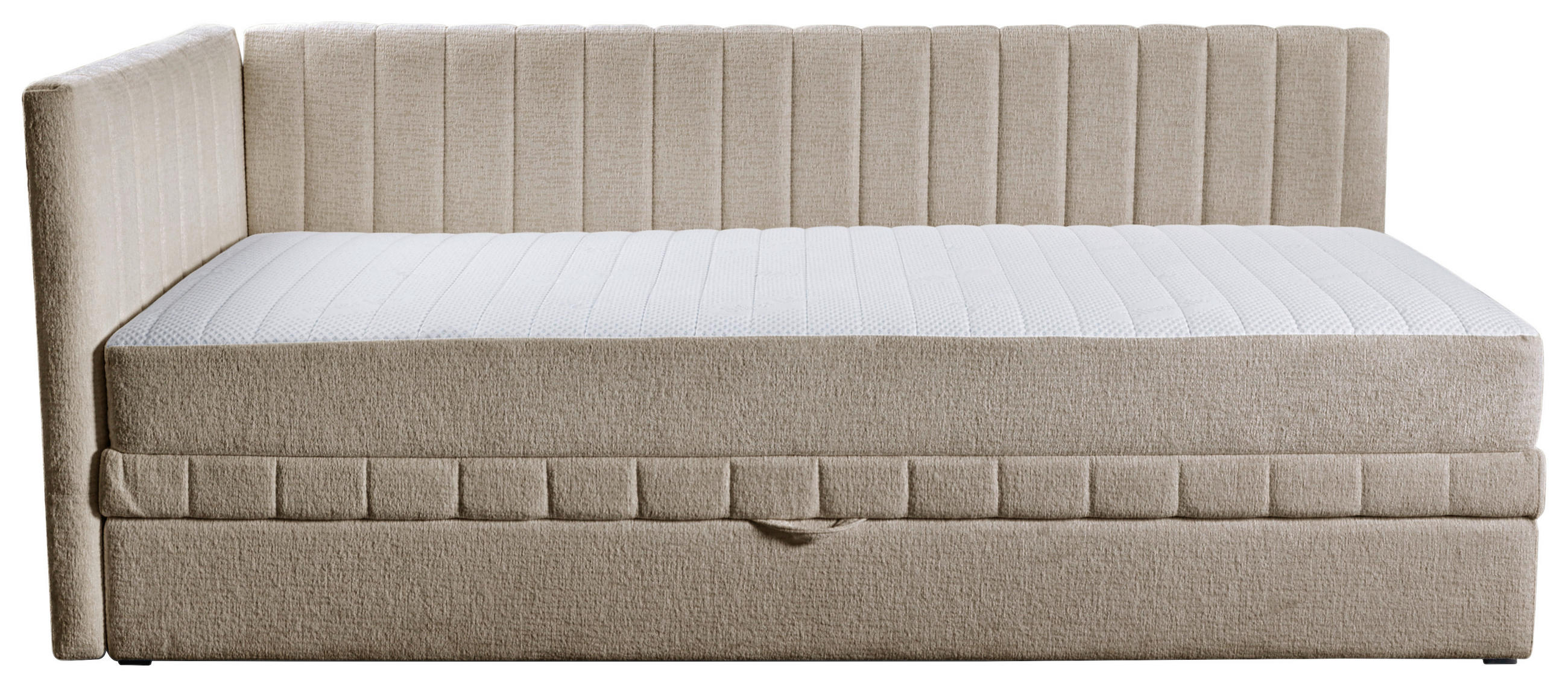 SCHLAFSOFA ROMA  mit Bettkasten erhältlich, Bettfunktion erhältlich Struktur Hellbraun  - Hellbraun/Creme, Design, Holz/Textil (212/83/99cm) - MID.YOU