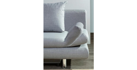 SCHLAFSOFA Flachgewebe Hellgrau - Chromfarben/Hellgrau, Design, Kunststoff/Textil (194/73/91cm) - Xora