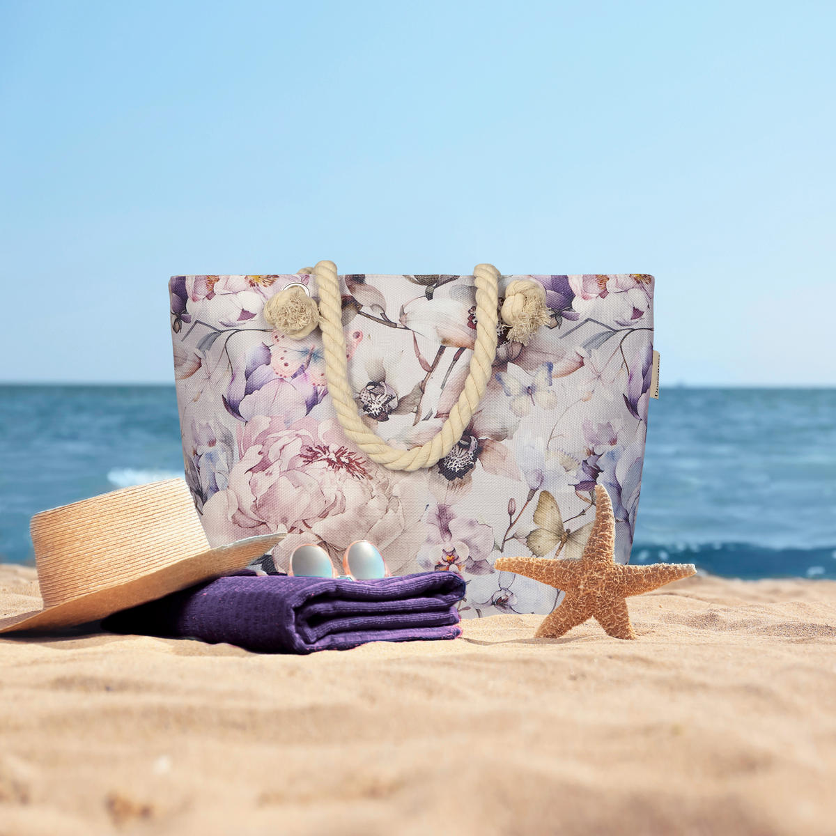 STRANDTASCHE - Grau, Basics, Textil (60/43cm)