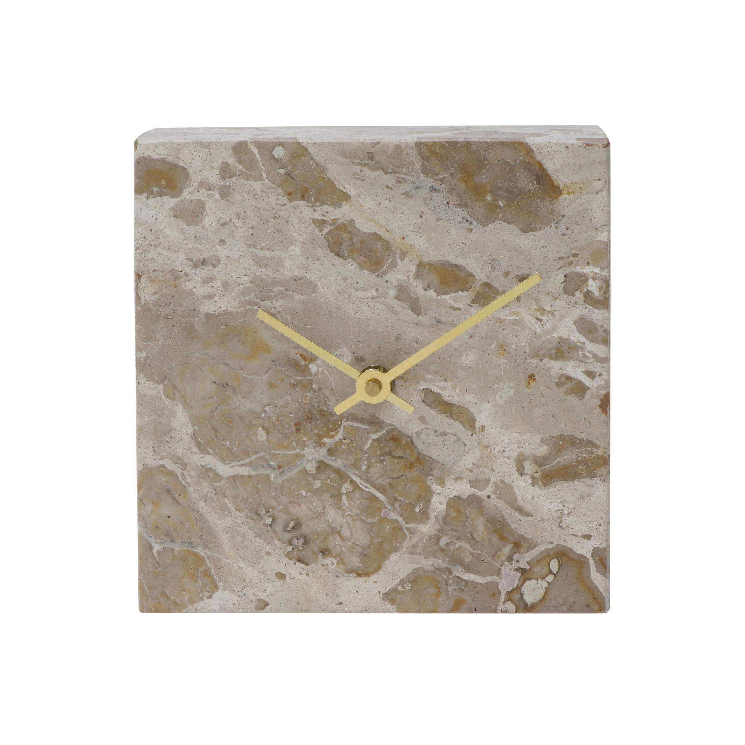 TISCHUHR Beige 15/15/6,4 cm  - Beige, Basics, Stein (15/15/6,4cm)