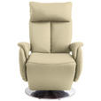 RELAXSESSEL in Leder Creme  - Edelstahlfarben/Creme, KONVENTIONELL, Leder/Metall (78/113/81cm) - Cantus