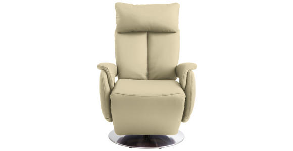 RELAXSESSEL in Leder Creme  - Edelstahlfarben/Creme, KONVENTIONELL, Leder/Metall (78/113/81cm) - Cantus