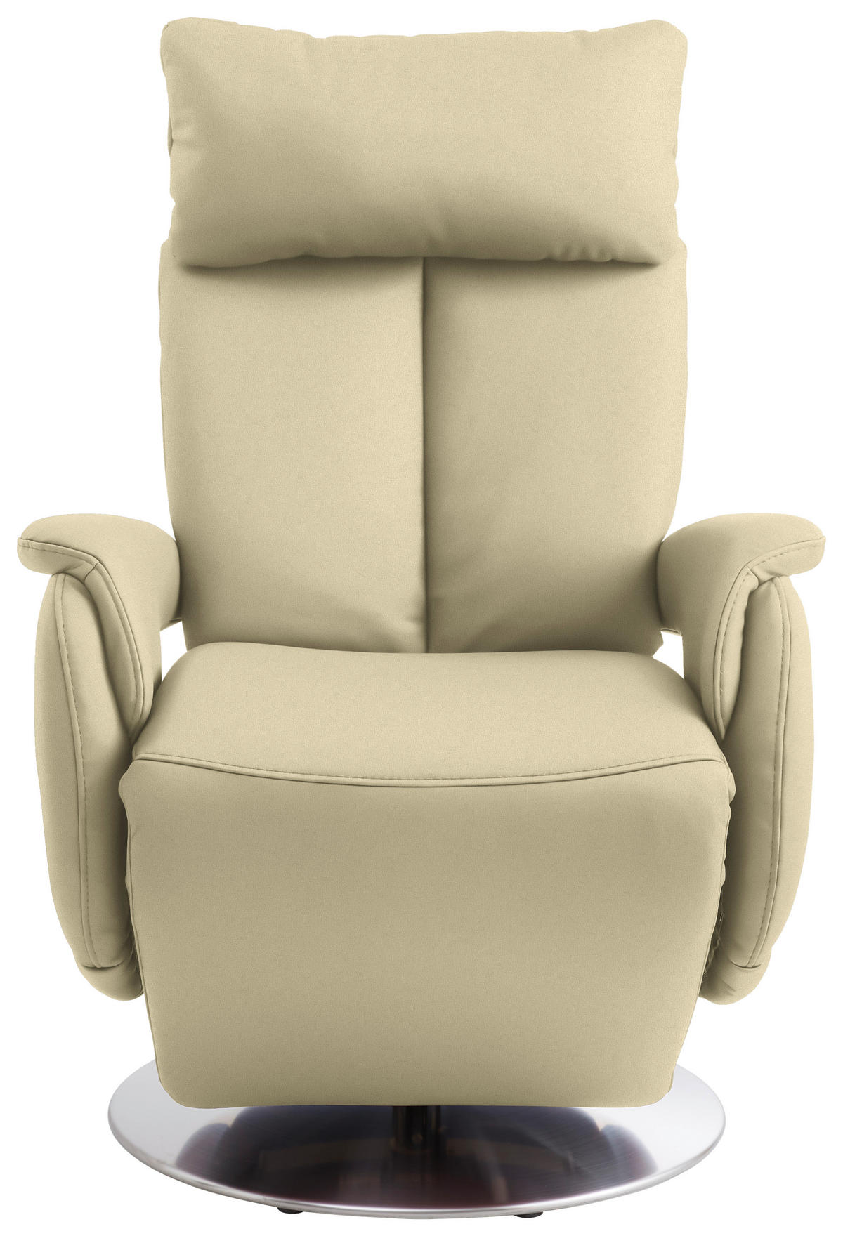 RELAXSESSEL in Leder Creme  - Edelstahlfarben/Creme, KONVENTIONELL, Leder/Metall (78/110/81cm) - Cantus