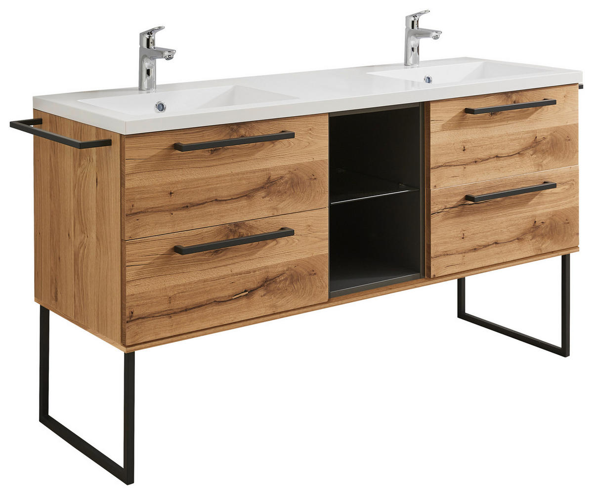 WASCHTISCHKOMBI 155 cm  - Alteiche, KONVENTIONELL, Holz/Metall (155cm) - Dieter Knoll