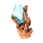 VASE 70 cm  - Klar/Ecru, Natur, Glas/Holz (45/70/40cm) - Ambia Home