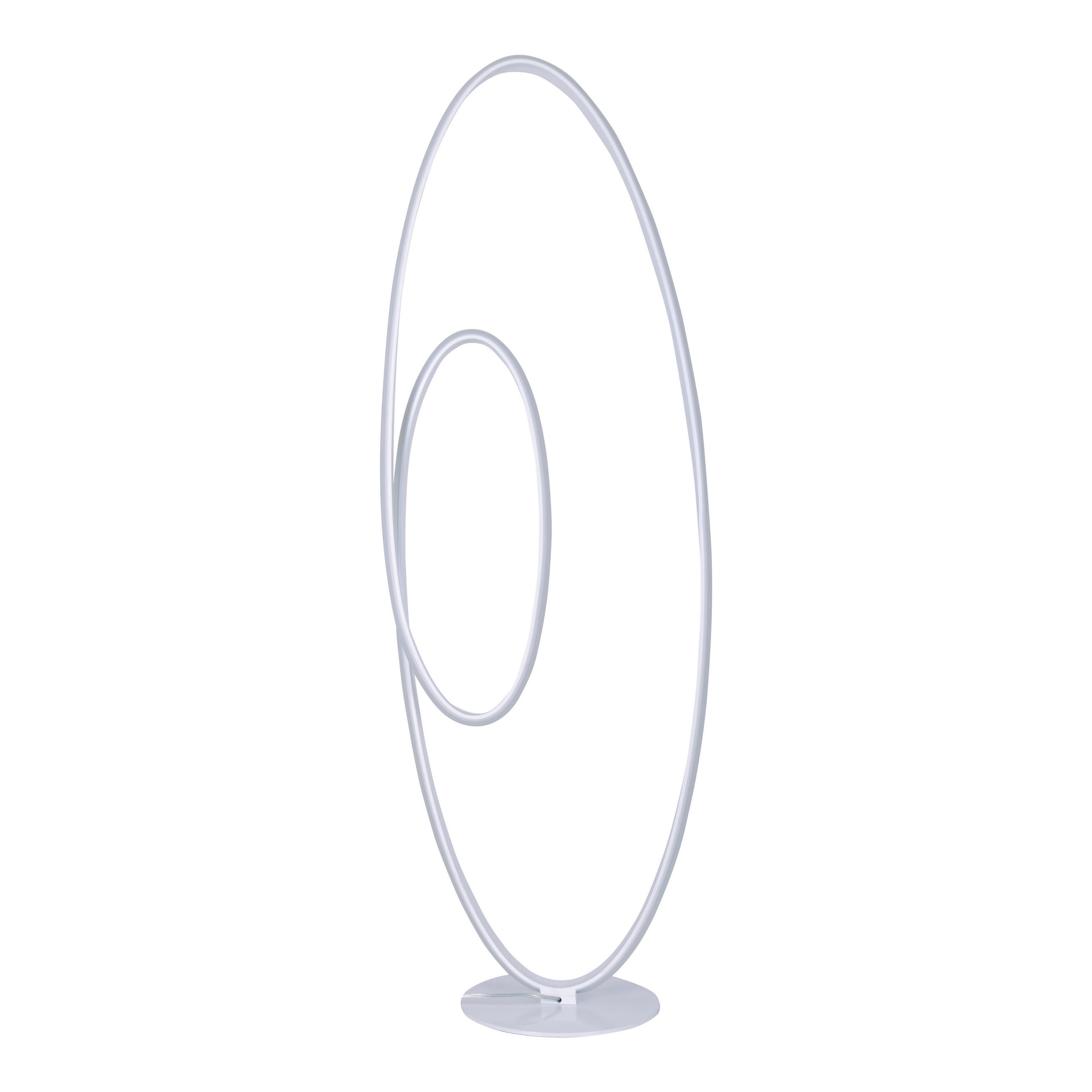 LED-Stehlampe dimmbar Weiß Rund, Drehdimmer