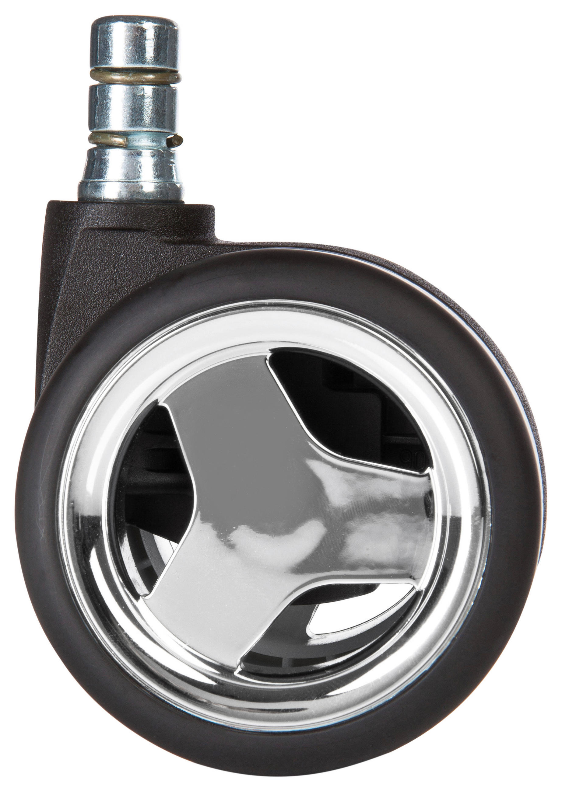 HJUL TILL SNURRSTOL 5 delar  - kromfärg/svart, Basics, metall/plast (5,1/6,7/6cm) - MID.YOU