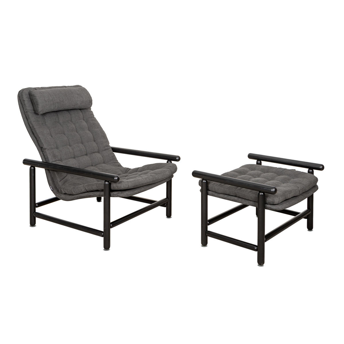 FÅTÖLJ i trä, metall, textil antracit, svart  - svart/antracit, Design, metall/trä (70/97/102cm) - Best Price