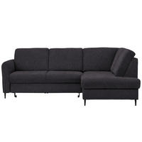 KUTNA GARNITURA tekstil  tamno smeđa   - tamno smeđa/crna, Moderno, tekstil/drvo (241/184cm) - Carryhome