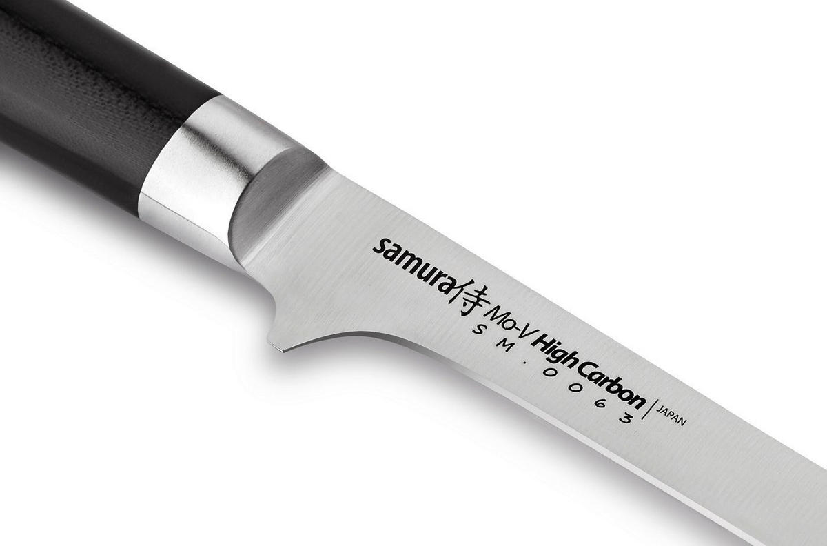NOŽ ZA OTKOŠTAVANJE  MO-V        30 cm    oplemenjeni čelik - srebrne boje/crna, Basics, drvni materijal/metal (30cm) - Samura