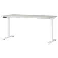 SCHREIBTISCH 160/80/72-118 cm  in Hellgrau, Weiß  - Hellgrau/Weiß, MODERN, Holzwerkstoff/Metall (160/80/72-118cm) - Novel