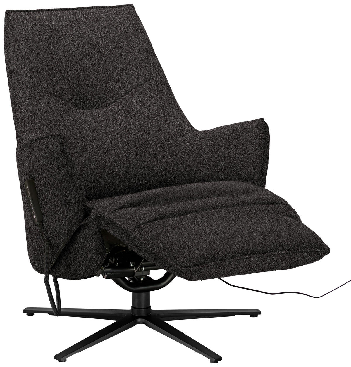 RELAXSESSEL in Textil Graubraun  - Anthrazit/Graubraun, Design, Textil/Metall (70/112/85cm) - Himolla Komfortklass