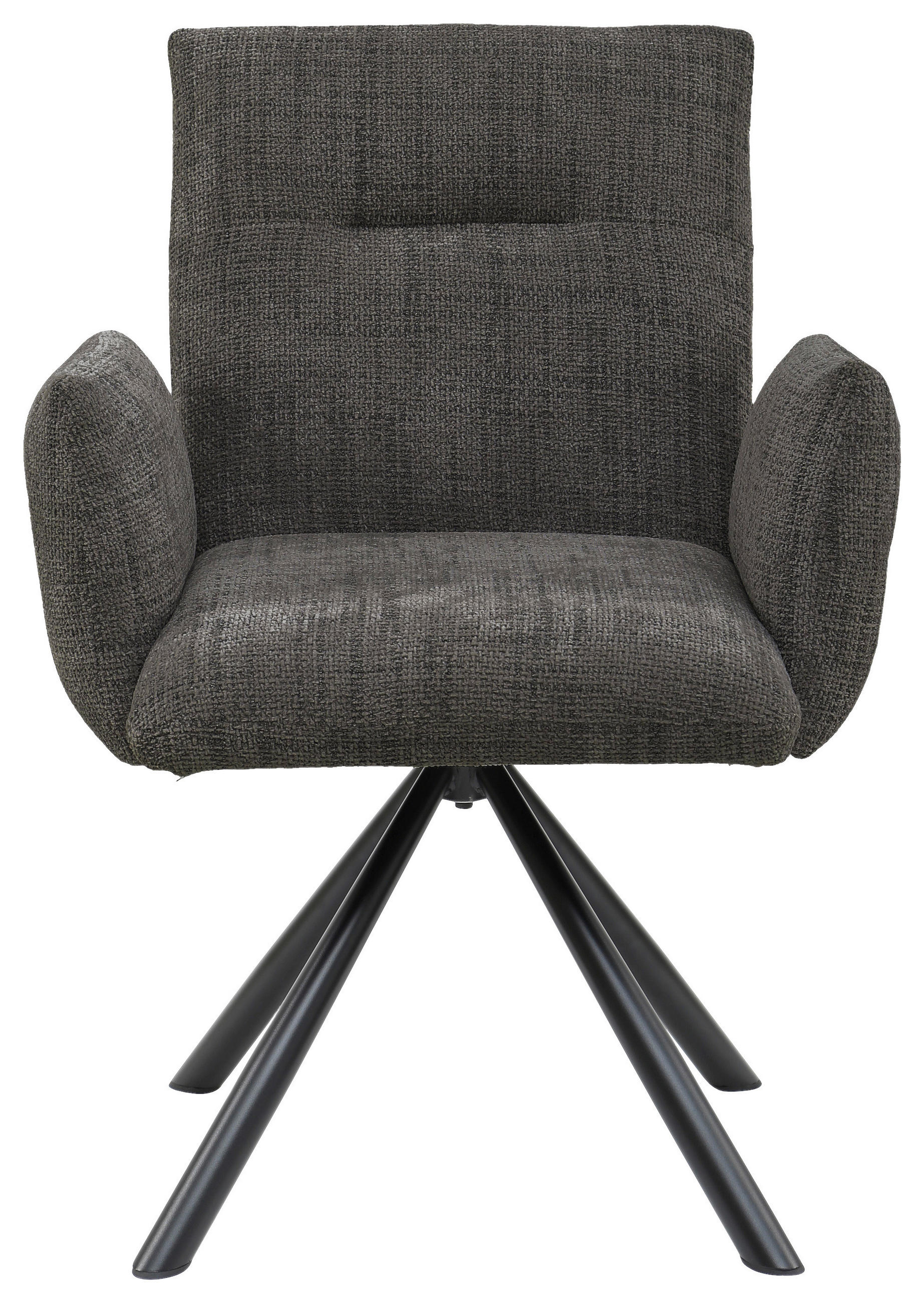 ARMLEHNSTUHL  in Eisen Leinenoptik  - Anthrazit/Schwarz, Design, Textil/Metall (68/88/66cm) - Hom`in