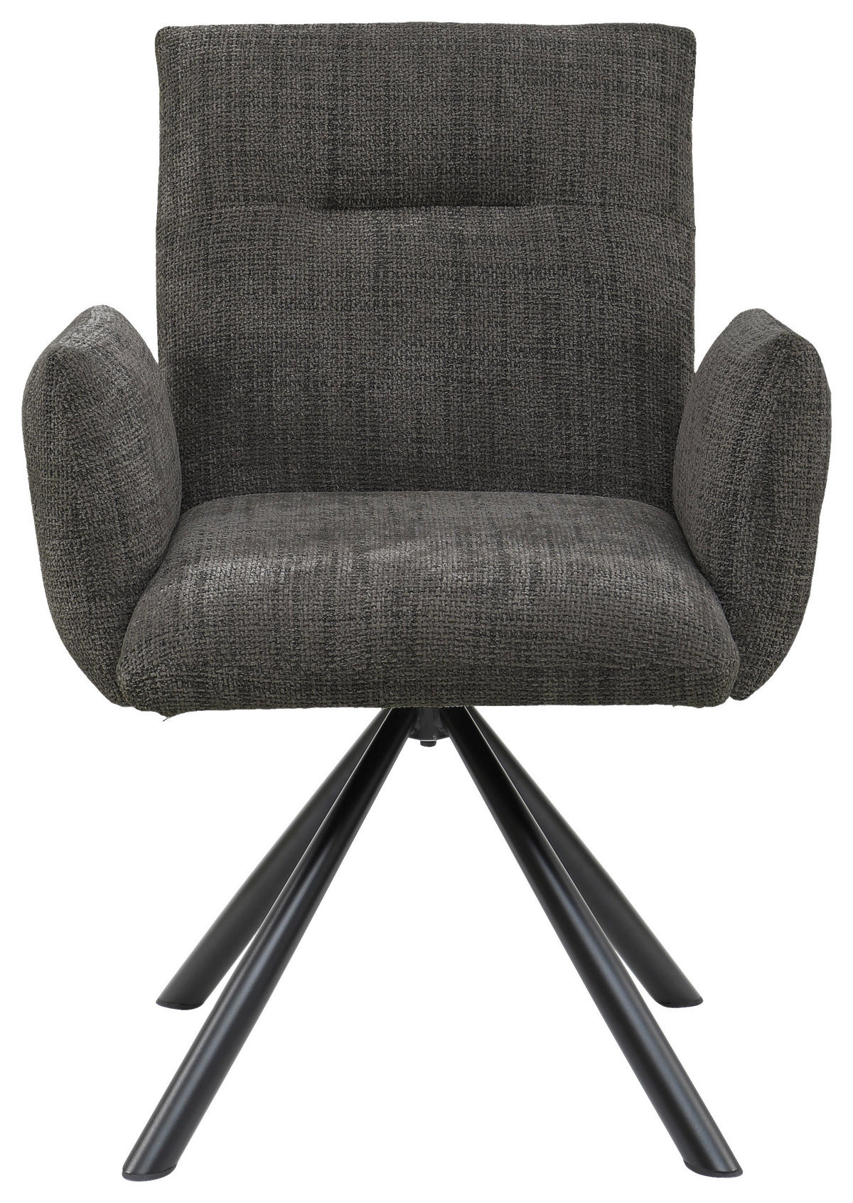 ARMLEHNSTUHL  in Eisen Leinenoptik  - Anthrazit/Schwarz, Design, Textil/Metall (68/88/66cm) - Hom`in