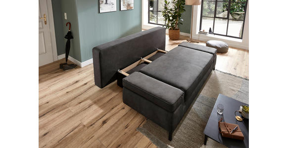 SCHLAFSOFA  mit Mikrofaser Anthrazit  - Anthrazit/Schwarz, KONVENTIONELL, Kunststoff/Textil (202/90/97cm) - Carryhome