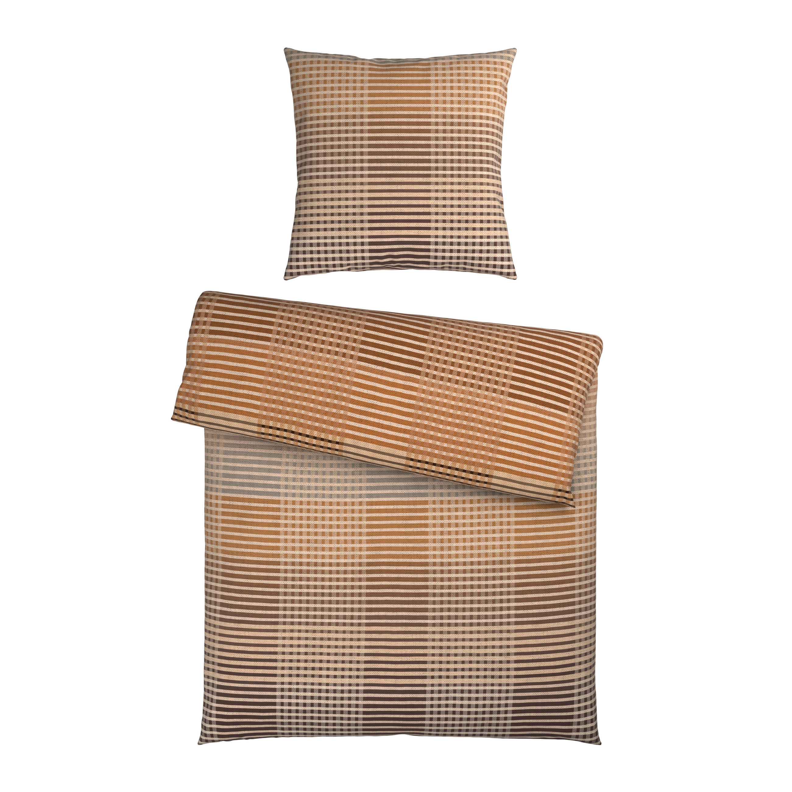 BETTWÄSCHE Flanell 135/200 cm  - Braun, Textil (135/200cm) - Novel