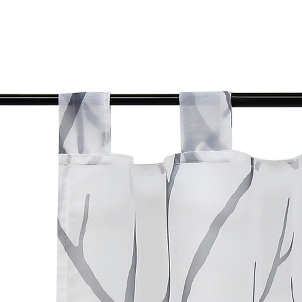 KURZGARDINE   90/45 cm   - Hellgrau/Weiß, Basics, Textil (90/45cm) - Joyswahl