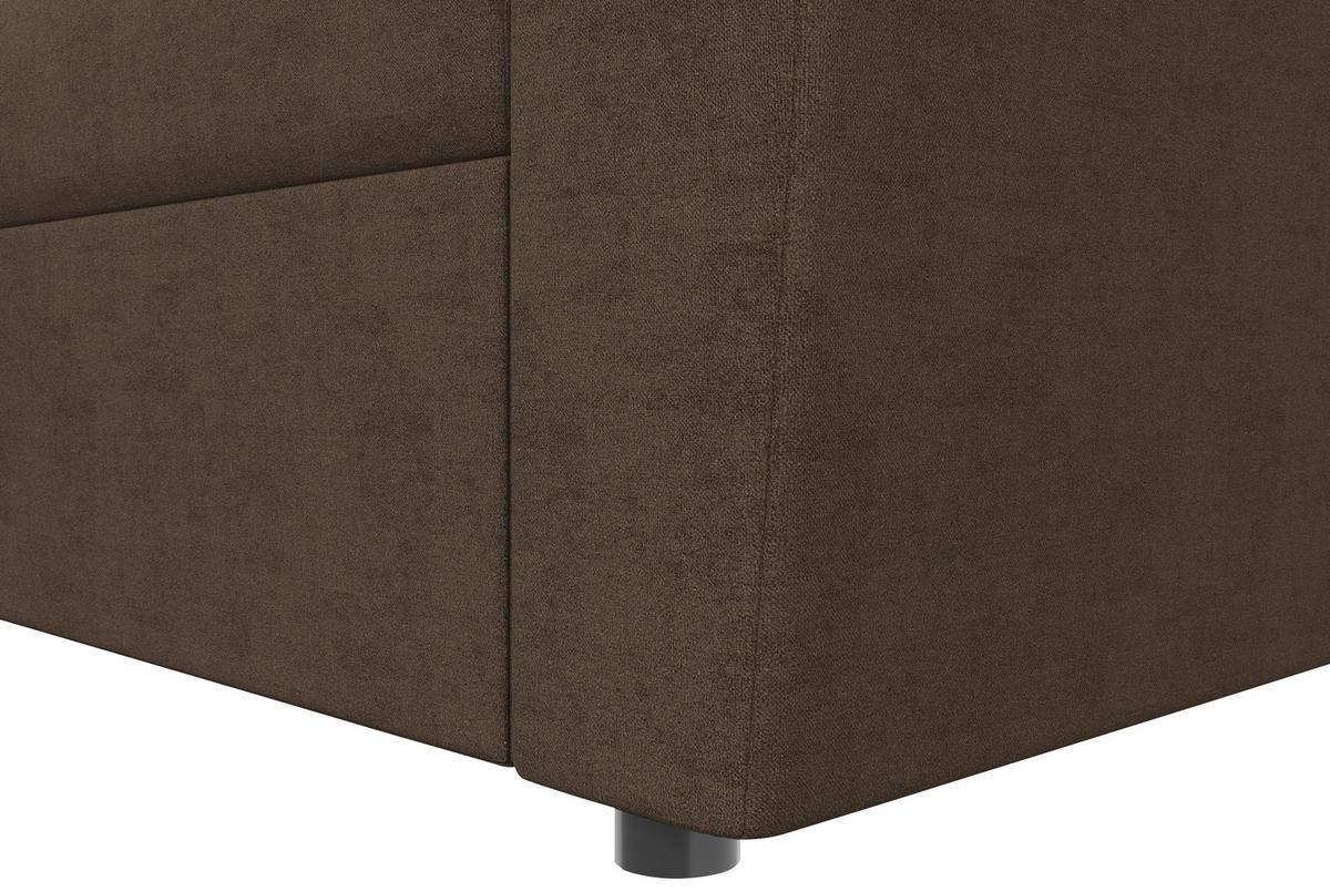 ECKSOFA TERMOLI in Jacquard Braun  155/231 cm  - Schwarz/Braun, Design, Kunststoff/Textil (155/231cm) - MID.YOU