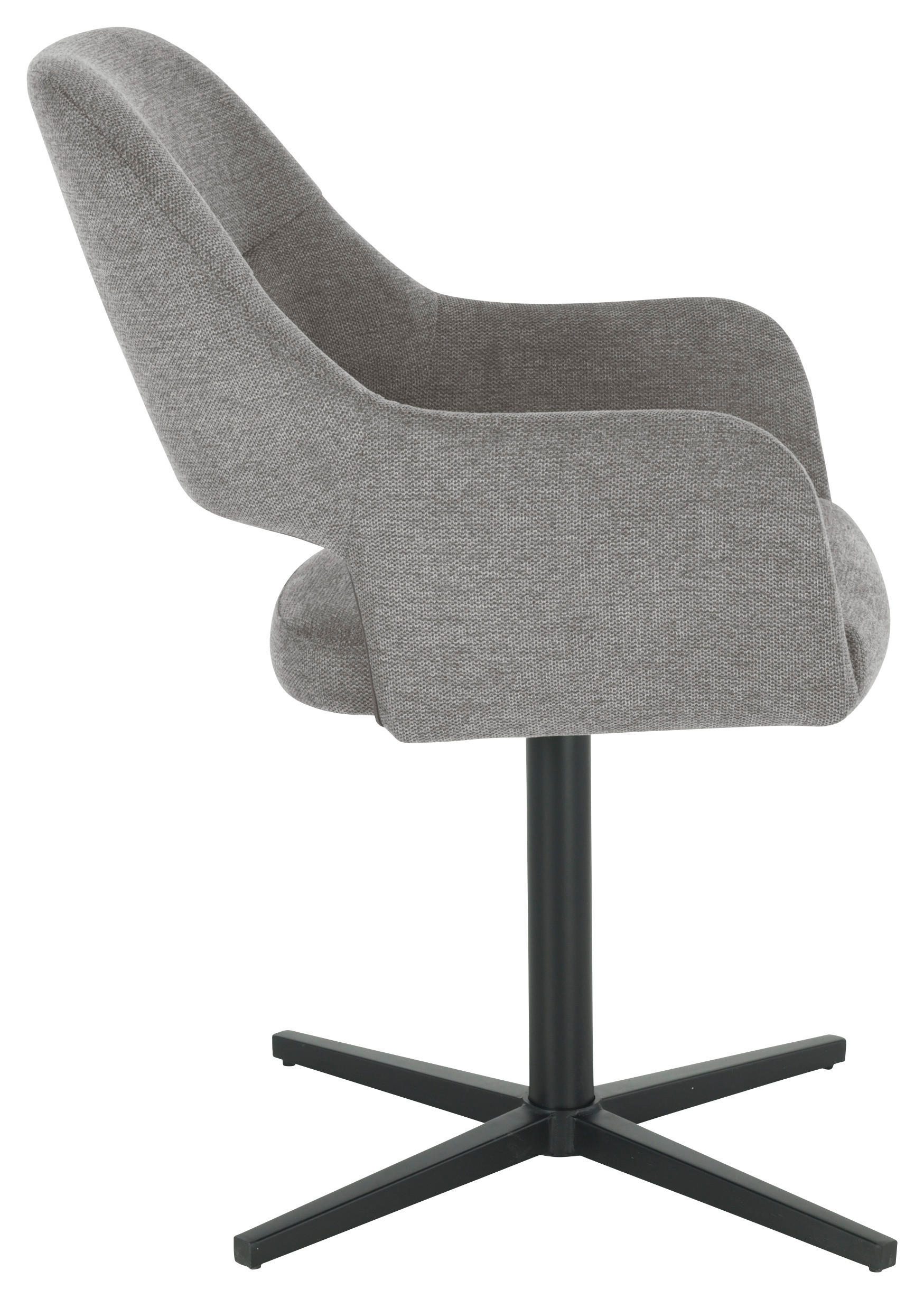 ARMLEHNSTUHL  in Eisen Leinenoptik  - Schwarz/Grau, MODERN, Holz/Textil (56/86/63cm) - MID.YOU