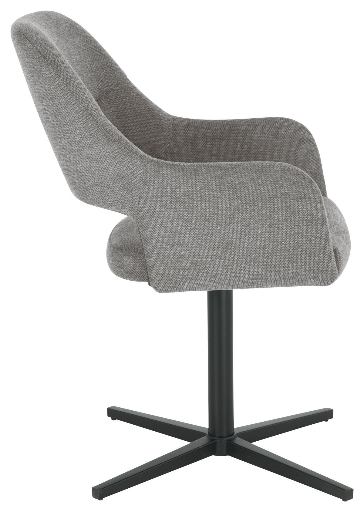 ARMLEHNSTUHL  in Eisen Leinenoptik  - Schwarz/Grau, MODERN, Holz/Textil (56/86/63cm) - MID.YOU