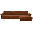 ECKSOFA  in Chenille, Flachgewebe Rostfarben  316/175 cm  - Rostfarben/Schwarz, Design, Textil/Metall (316/175cm) - Dieter Knoll