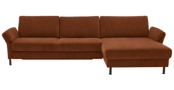 ECKSOFA  in Chenille, Flachgewebe Rostfarben  316/175 cm  - Rostfarben/Schwarz, Design, Textil/Metall (316/175cm) - Dieter Knoll