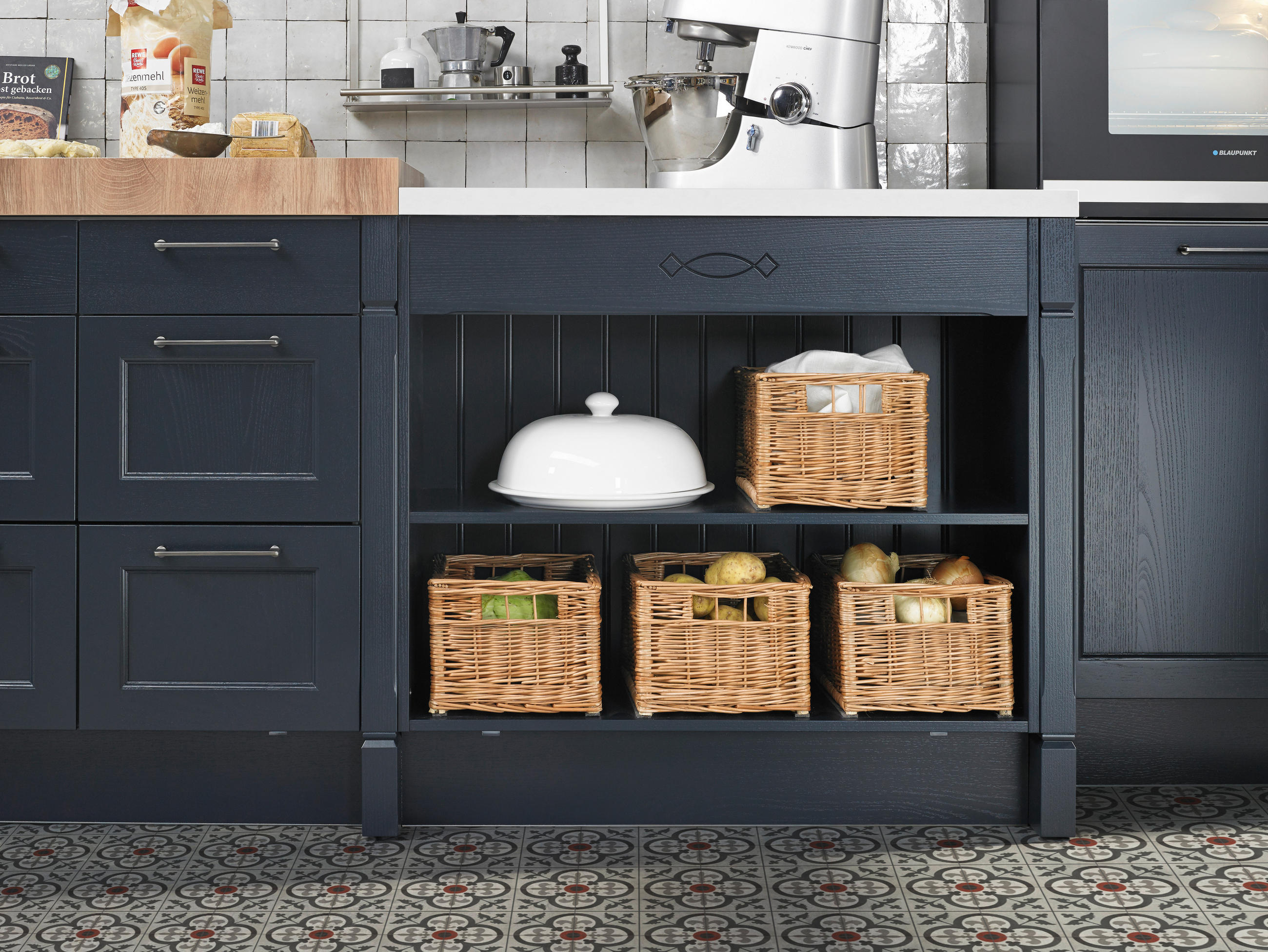 EINBAUKÜCHE BRISTOL  - Blau, LIFESTYLE, Holzwerkstoff - Moderano