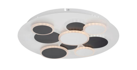 LED-DECKENLEUCHTE 46,8/6 cm - Schwarz/Weiß, Trend, Kunststoff/Metall (46,8/6cm) - Novel