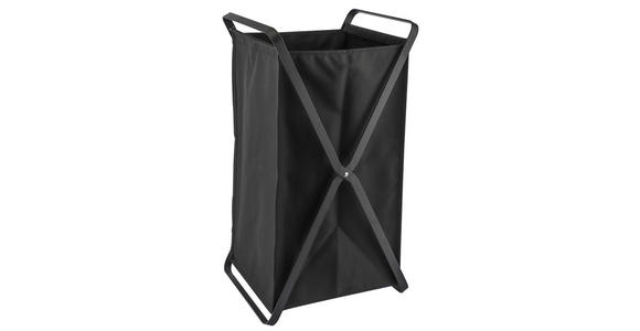 WÄSCHEKORB - Schwarz, Trend, Kunststoff/Textil (34/65cm) - Homeware