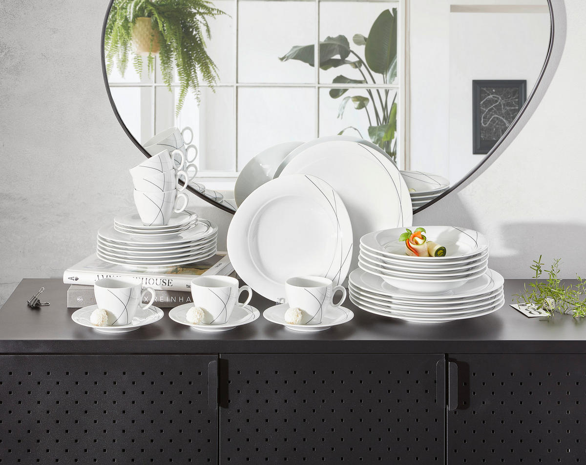 KOMBINOVANÝ SERVIS, 30-dielne, porcelán - biela, Konventionell, keramika - Seltmann Weiden