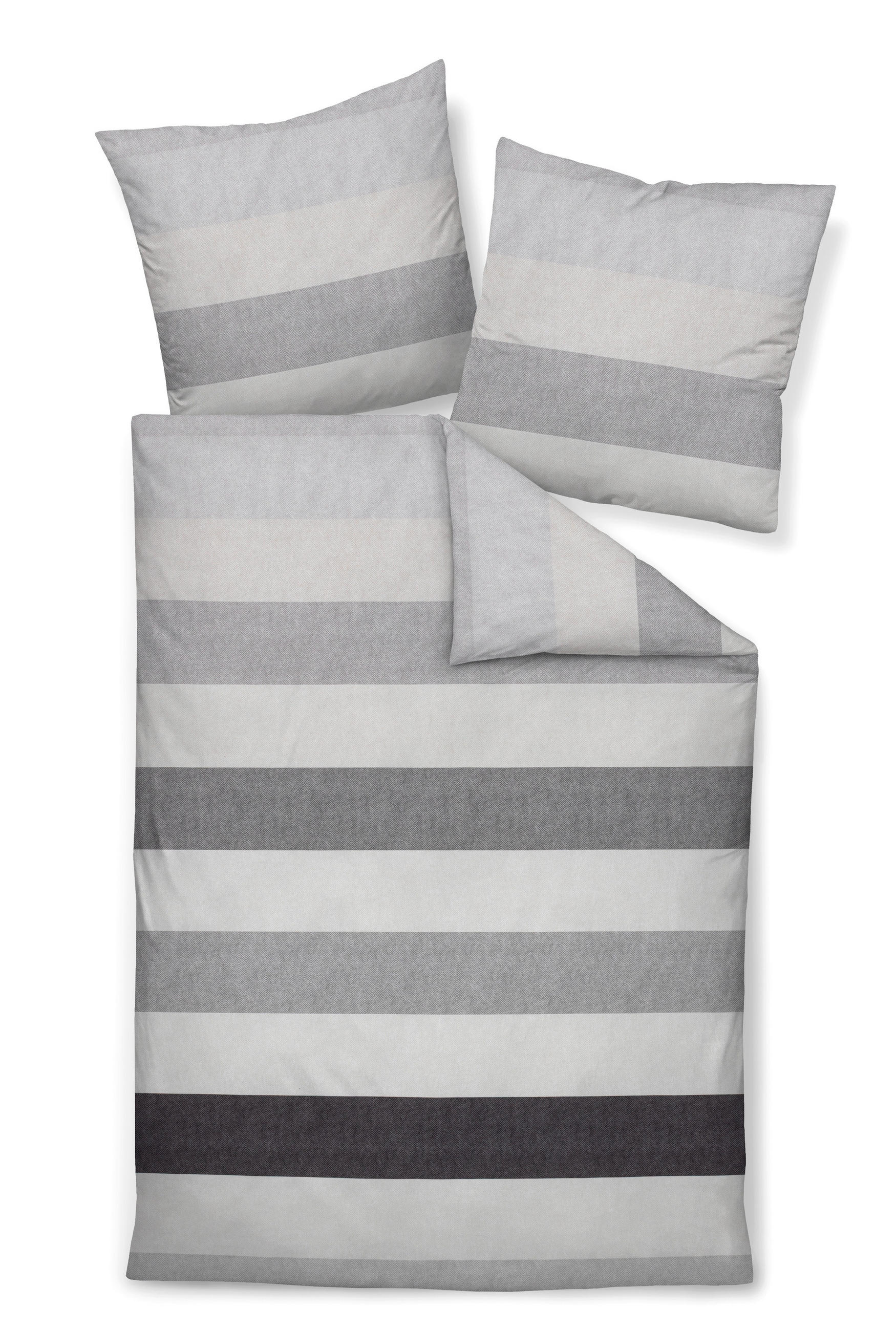POSTELJNINA 135/200 cm bombažni flanel srebrne barve  - srebrne barve, Konvencionalno, tekstil (135/200cm) - Janine